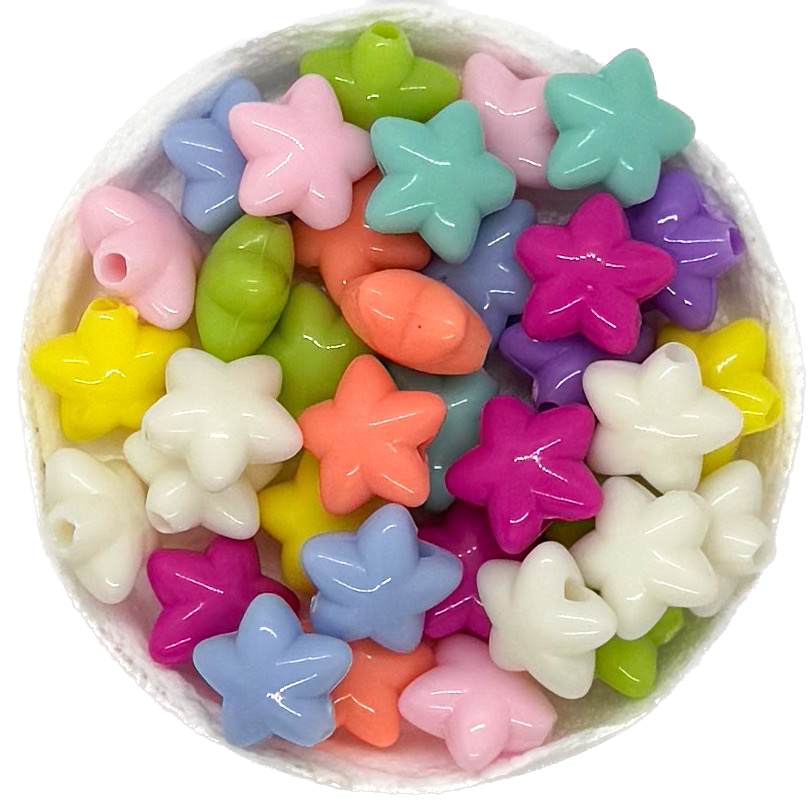Plástico color estrella (mod2) 8mm x 10gr.