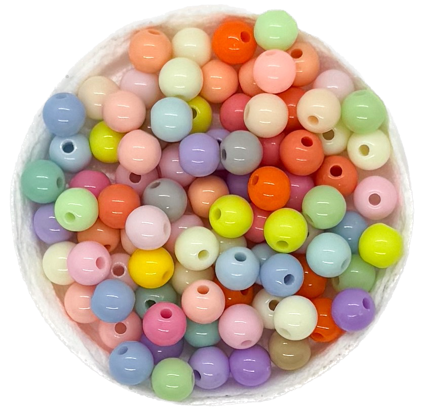Plástico infantil pastel bolita 6mm multicolor #2 x 10gr 