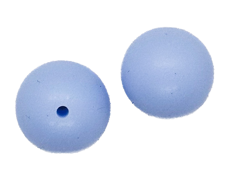 Bolita silicona lisa 15mm celeste x 2 un.