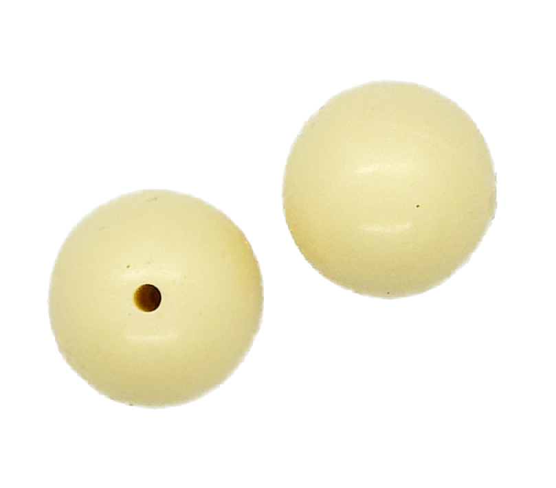 Bolita silicona lisa 15mm natural x 2 un.