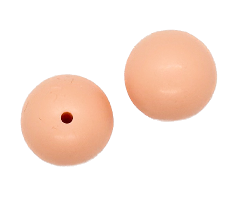 Bolita silicona lisa 15mm salmón x 2 un.