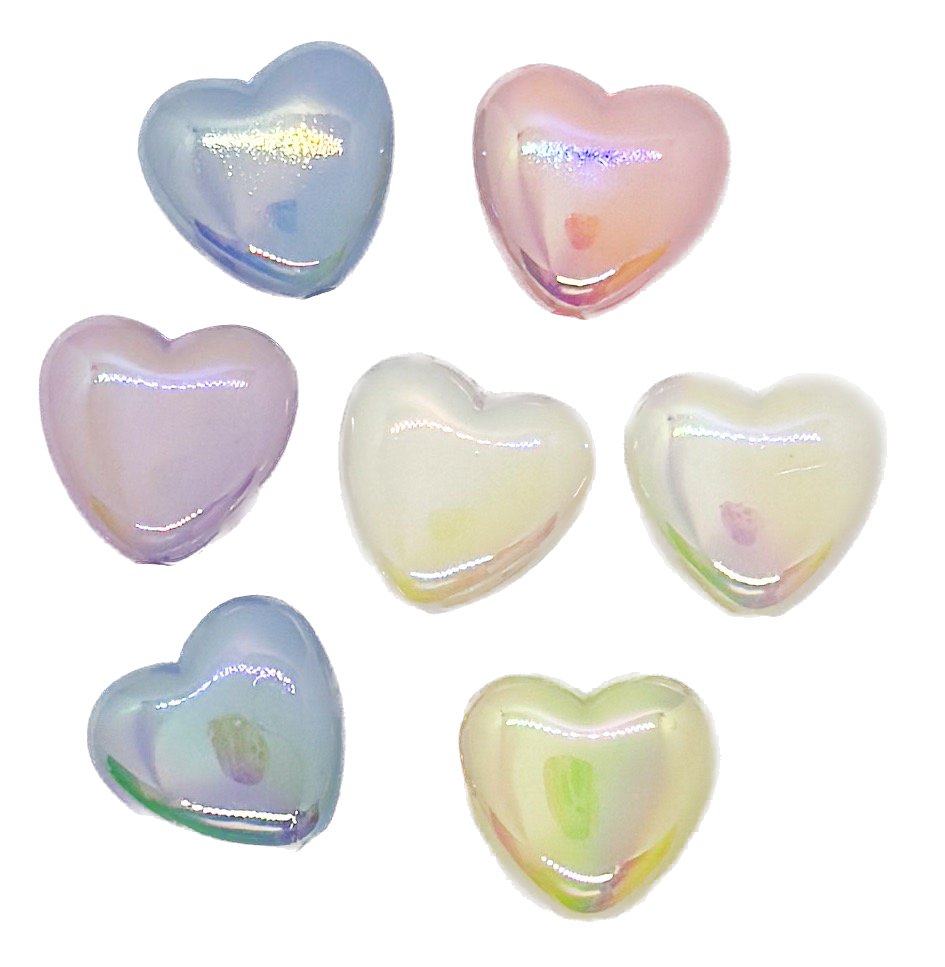 Plástico corazón tornasol calidad AA x 10 grs.