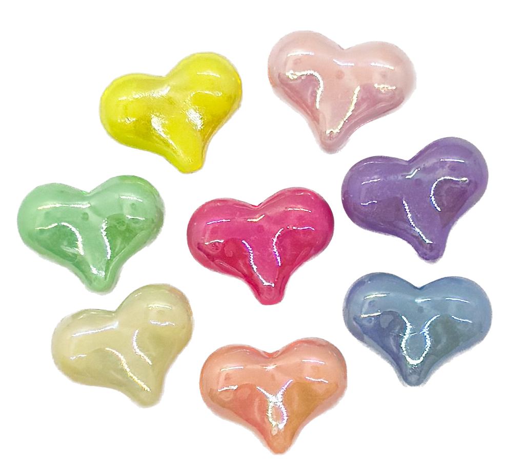 Plástico corazón tornasol x 10 grs.