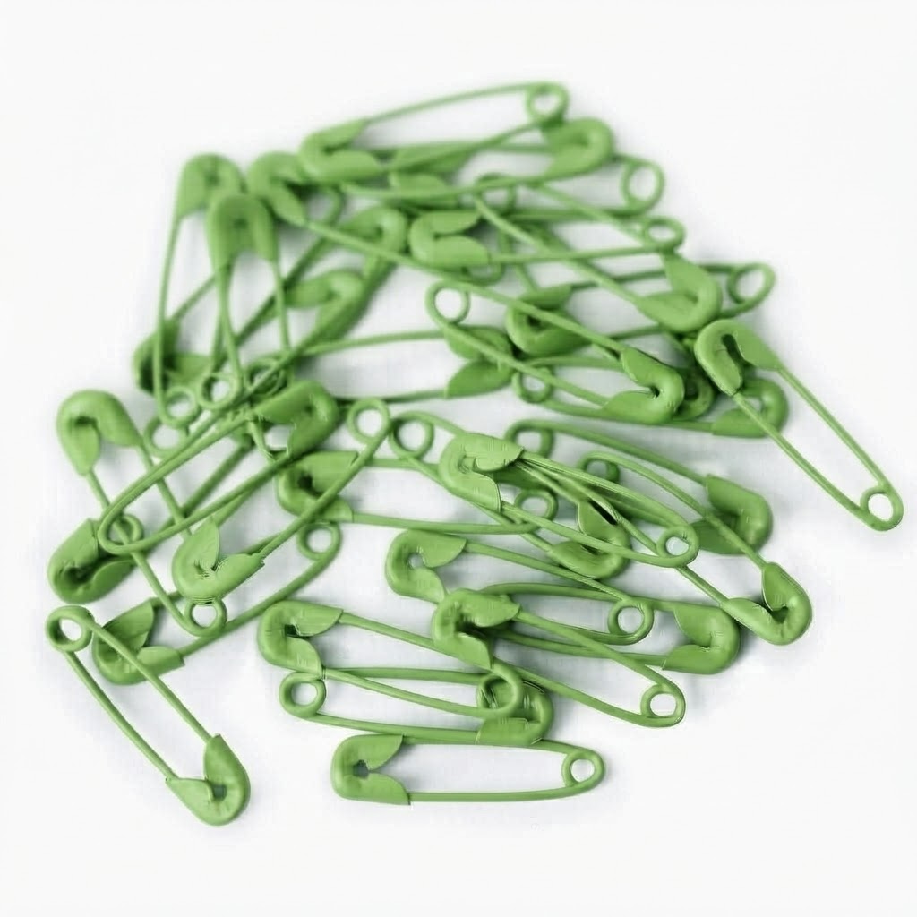 Alfiler de gancho verde manzana 30mm x 10 un