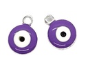 Dije ojo turco esmaltado lila 10mm x 2 un.