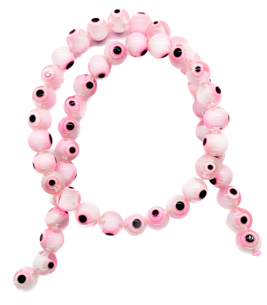 Ojos turcos vidrio bolita 8mm rosa 