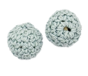 Bolitas 14mm tejidas crochet celeste x 2 un   