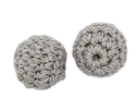 Bolitas 14mm tejidas crochet gris x 2 un   
