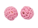 Bolitas 14mm tejidas crochet rosa x 2 un 