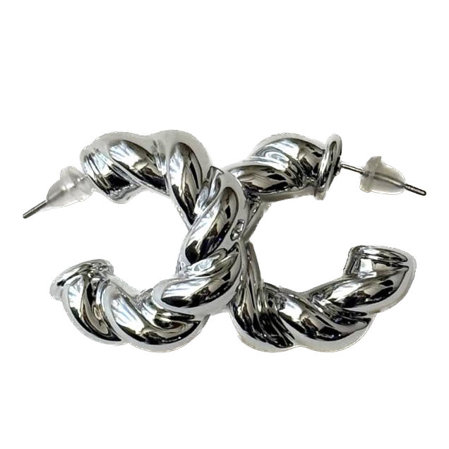 Aro CCB con base de acero torneado plateado x par 