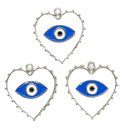 Dije esmaltado niquel corazón ojo turco blanco #2 x 1un.   