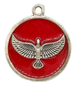 Dije esmaltado niquel medalla águila roja x 1un.   