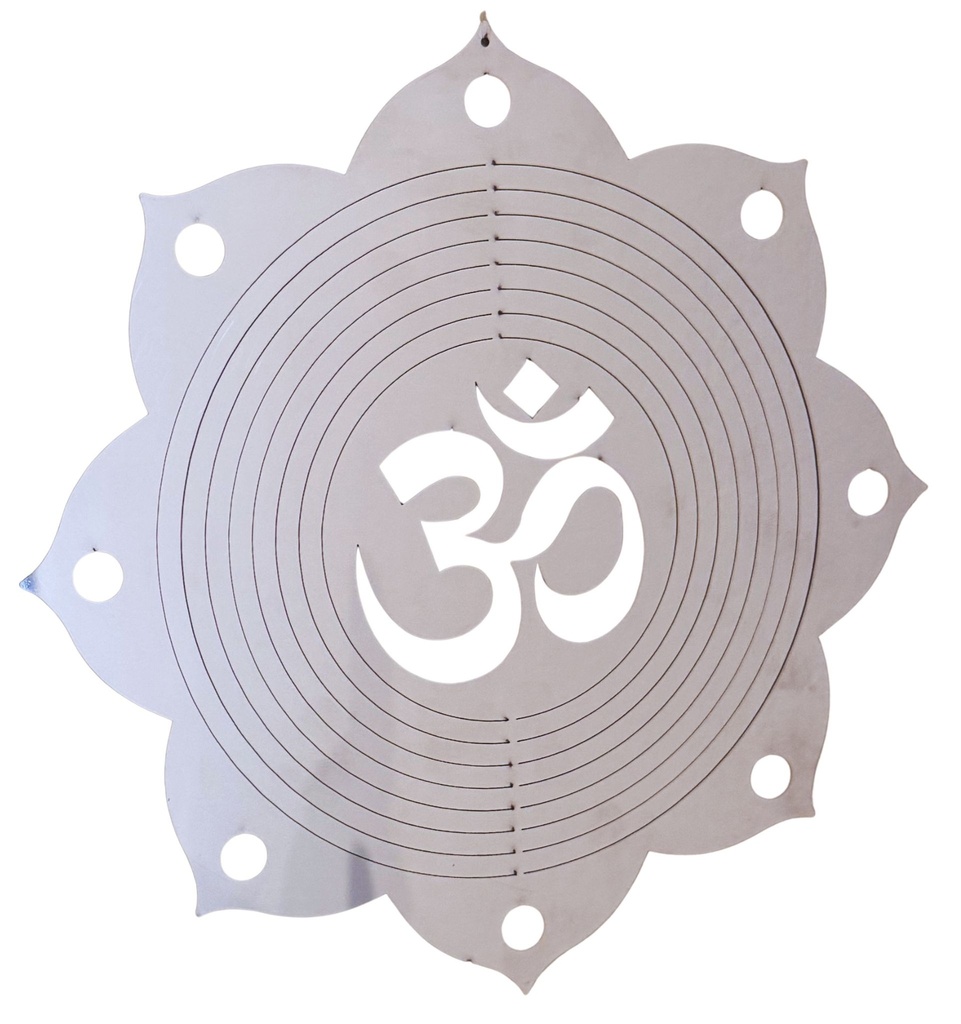 Mandala viento acero inoxidable mandala OHM 22cm 