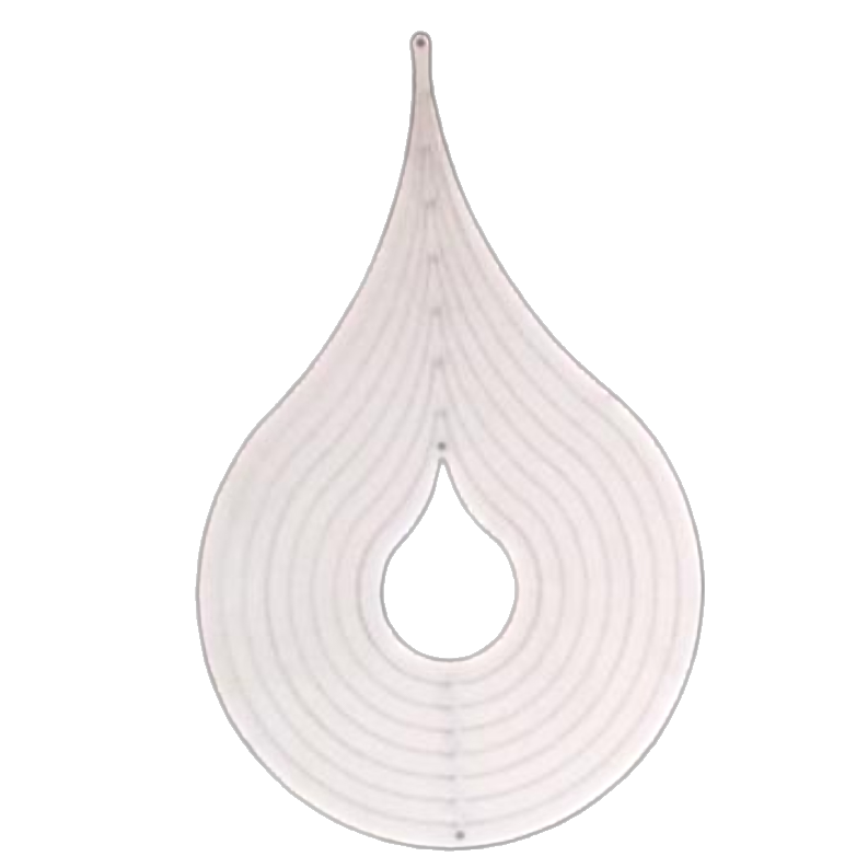 Mandala viento acero inoxidable Gota 12x8cm