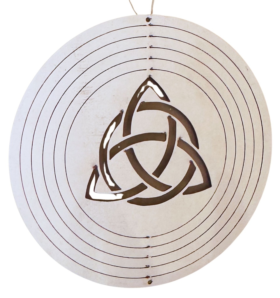 Mandala viento acero inoxidable triqueta celta 22cm  