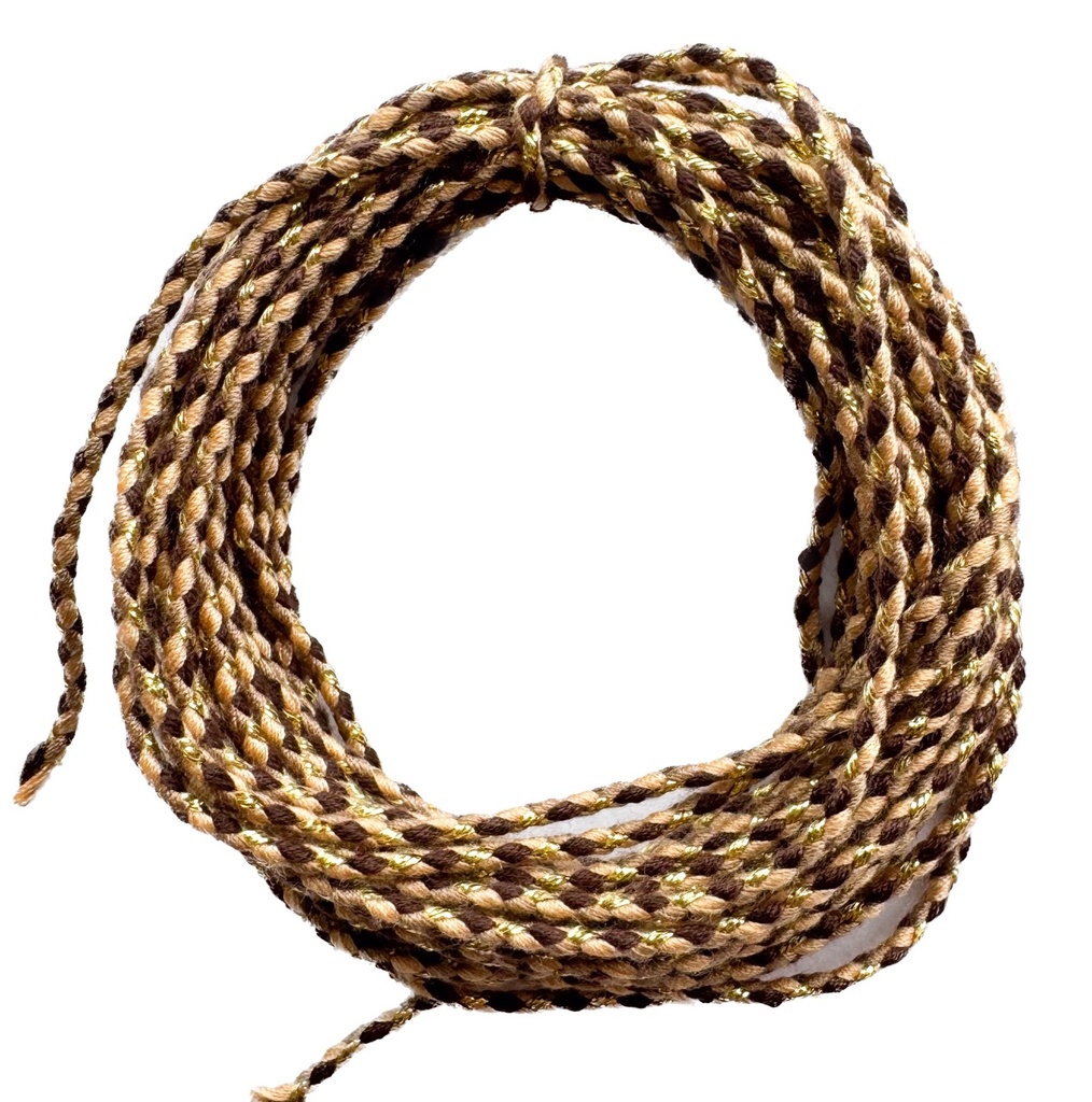 Cordón trenzado algodón c/lurex #001 x 5mt.