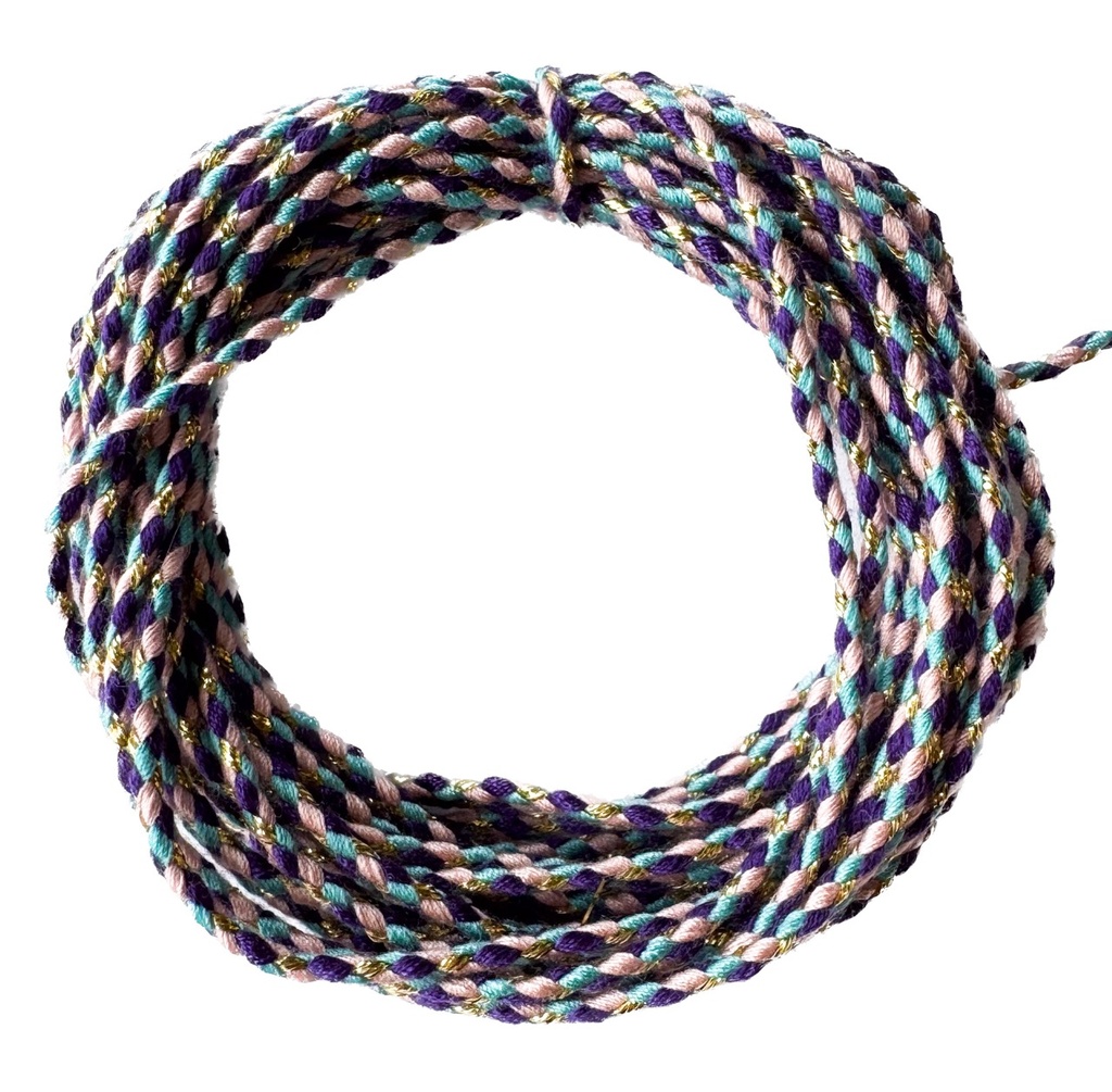 Cordón trenzado algodón c/lurex #002 x 5mt.