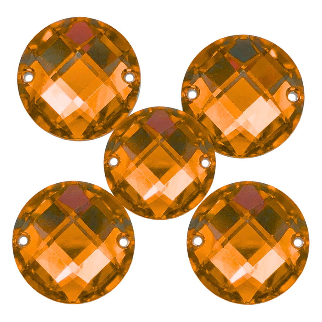 Gema acrílica redonda 20mm naranja x 25 un. 