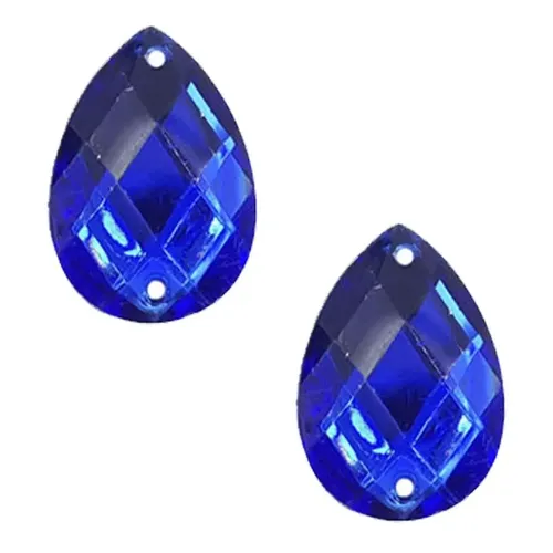 Gema acrílica gota 10x14mm azúl x 100 un. 