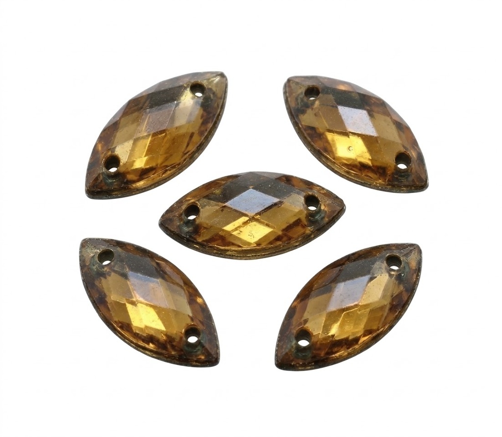 Gema acrílica elíptica 20x40mm caramelo x 10 un.   