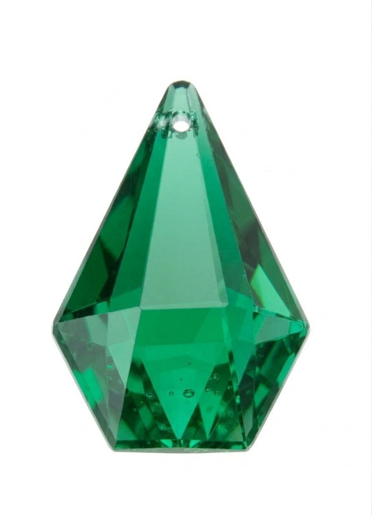 Gema acrílica gota hexagonal 28x20mm verde claro x 20 un.   