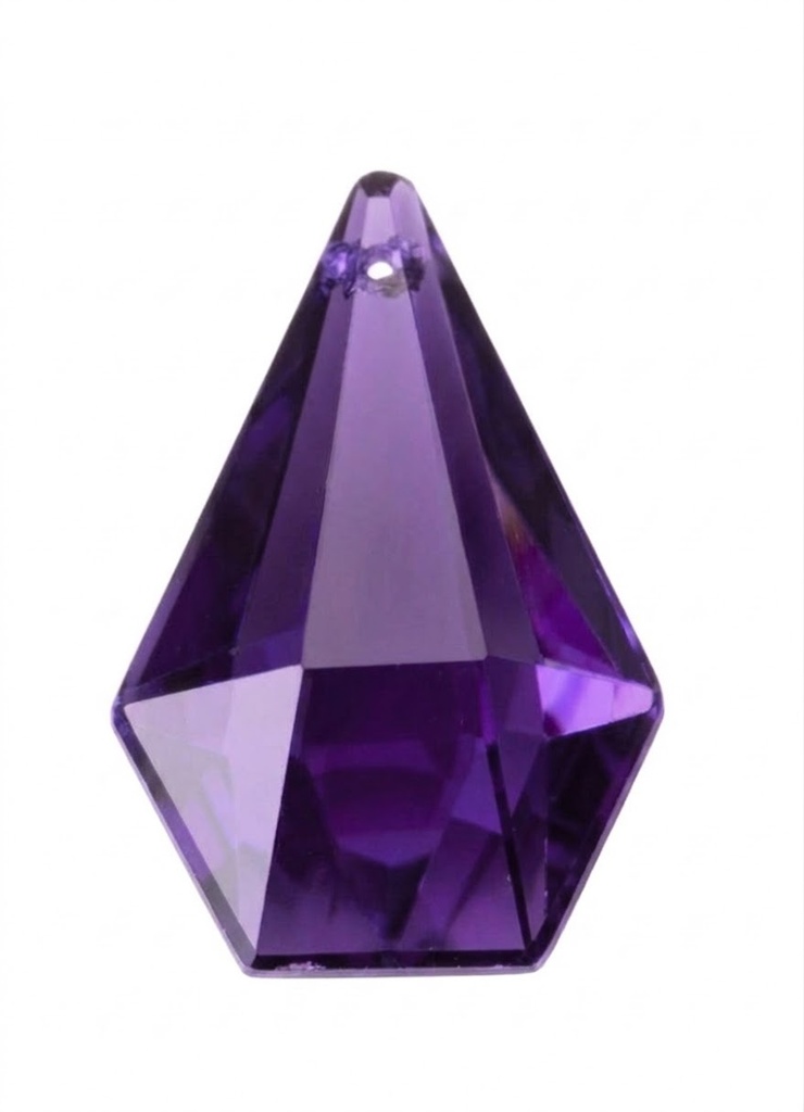 Gema acrílica gota hexagonal 28x20mm violeta x 20 un.