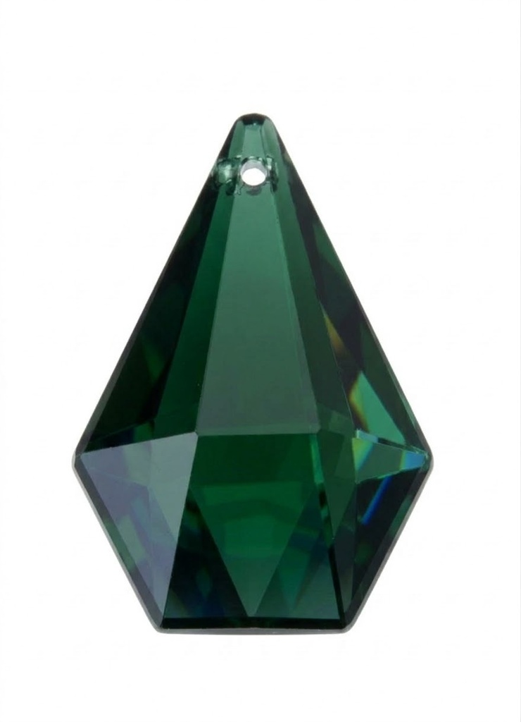 Gema acrílica gota hexagonal 28x20mm verde x 20 un.  