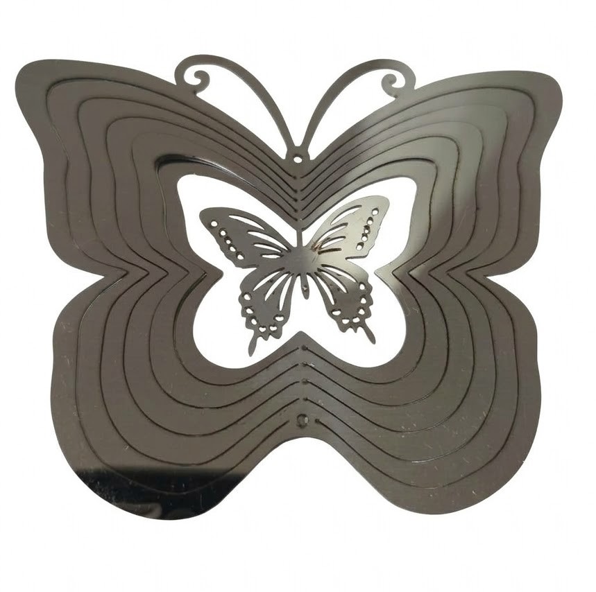 Mandala viento acero inoxidable mariposa 10cm