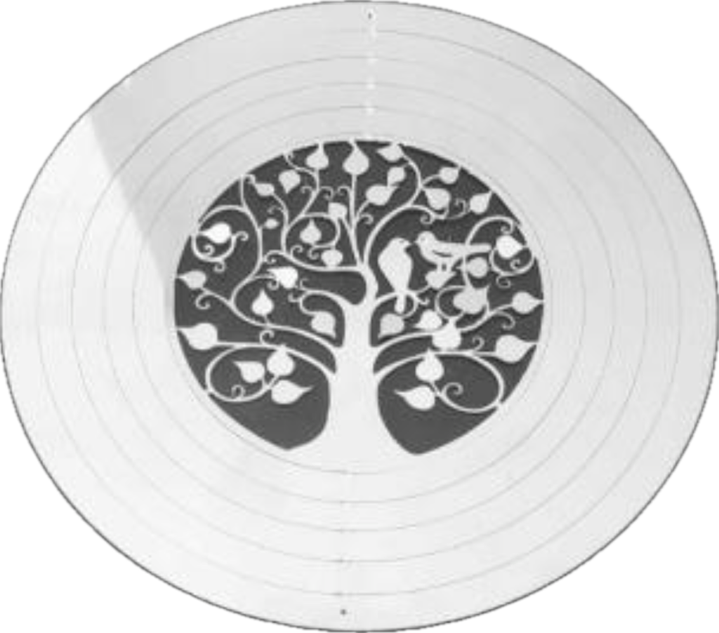 Mandala viento acero inoxidable árbol de la vida 22cm 