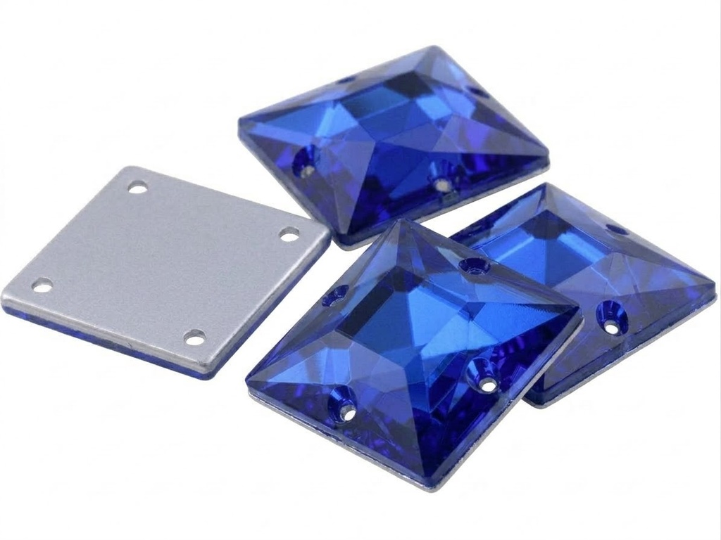 Gema acrílica cuadrada 25x25mm azul x 10 un. 