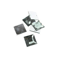 Gema acrílica cuadrada 16x16mm negro x 30un.     