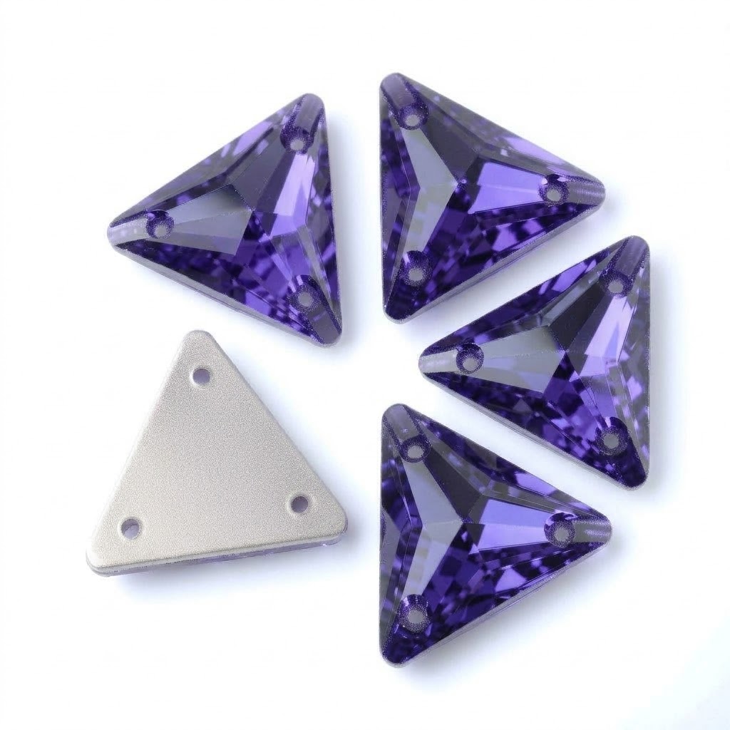 Gema acrílica triangular 15x15mm violeta x 30 un.     