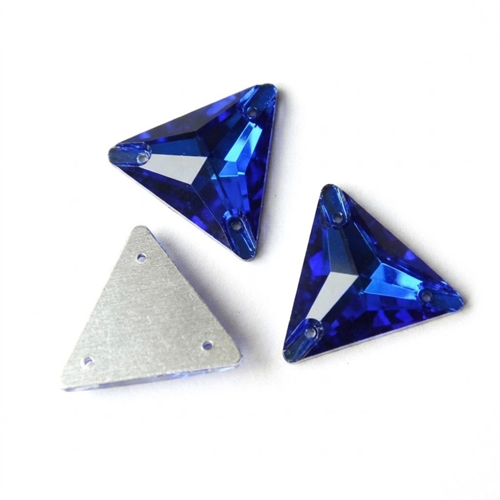 Gema acrílica triangular 24x24mm azúl x 20 un.     