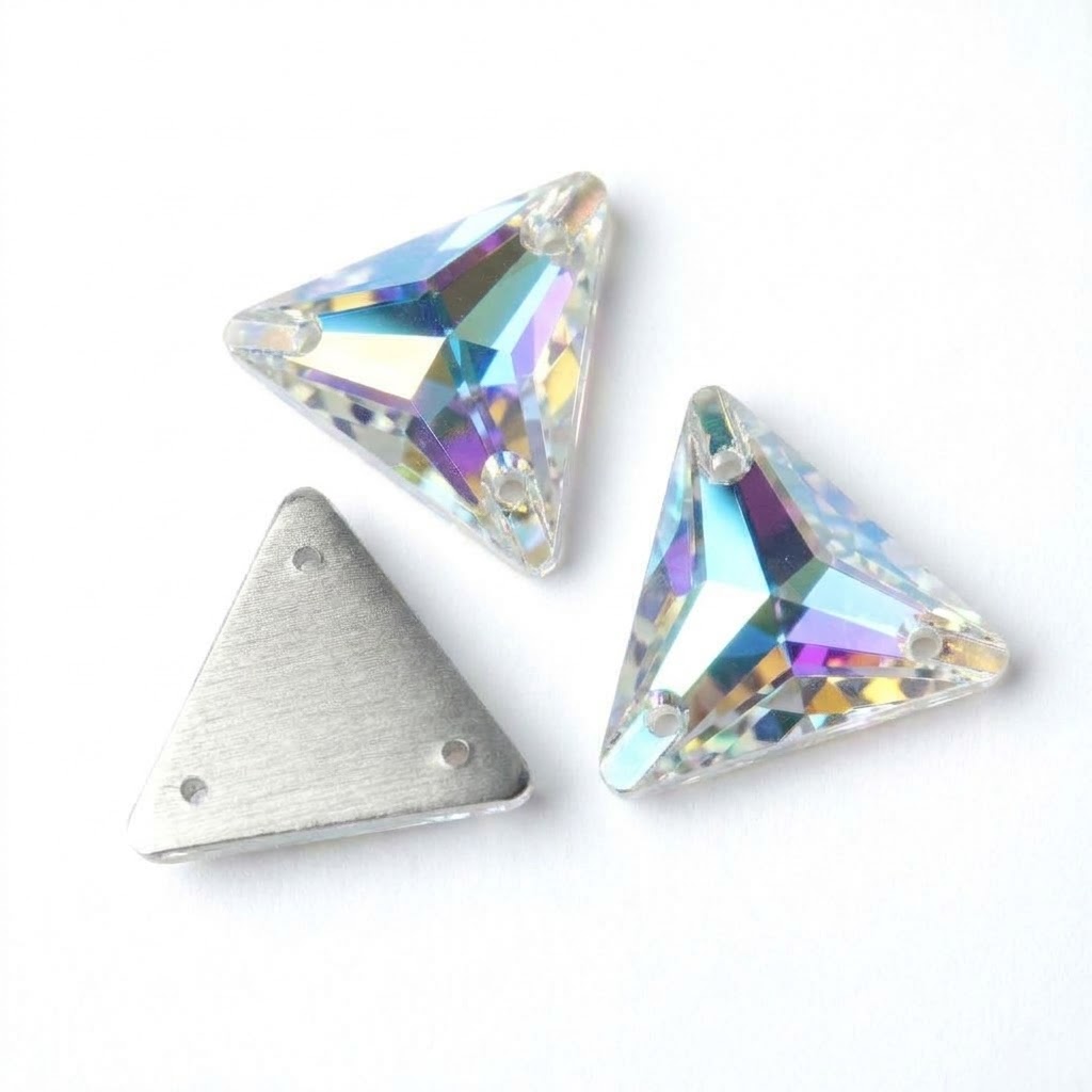 Gema acrílica triangular 24x24mm tornasol x 20 un.       