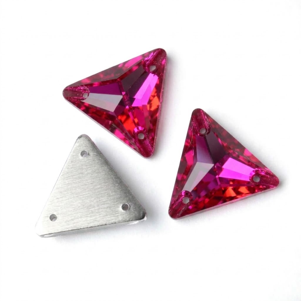 Gema acrílica triangular 24x24mm fucsia x 20 un.         