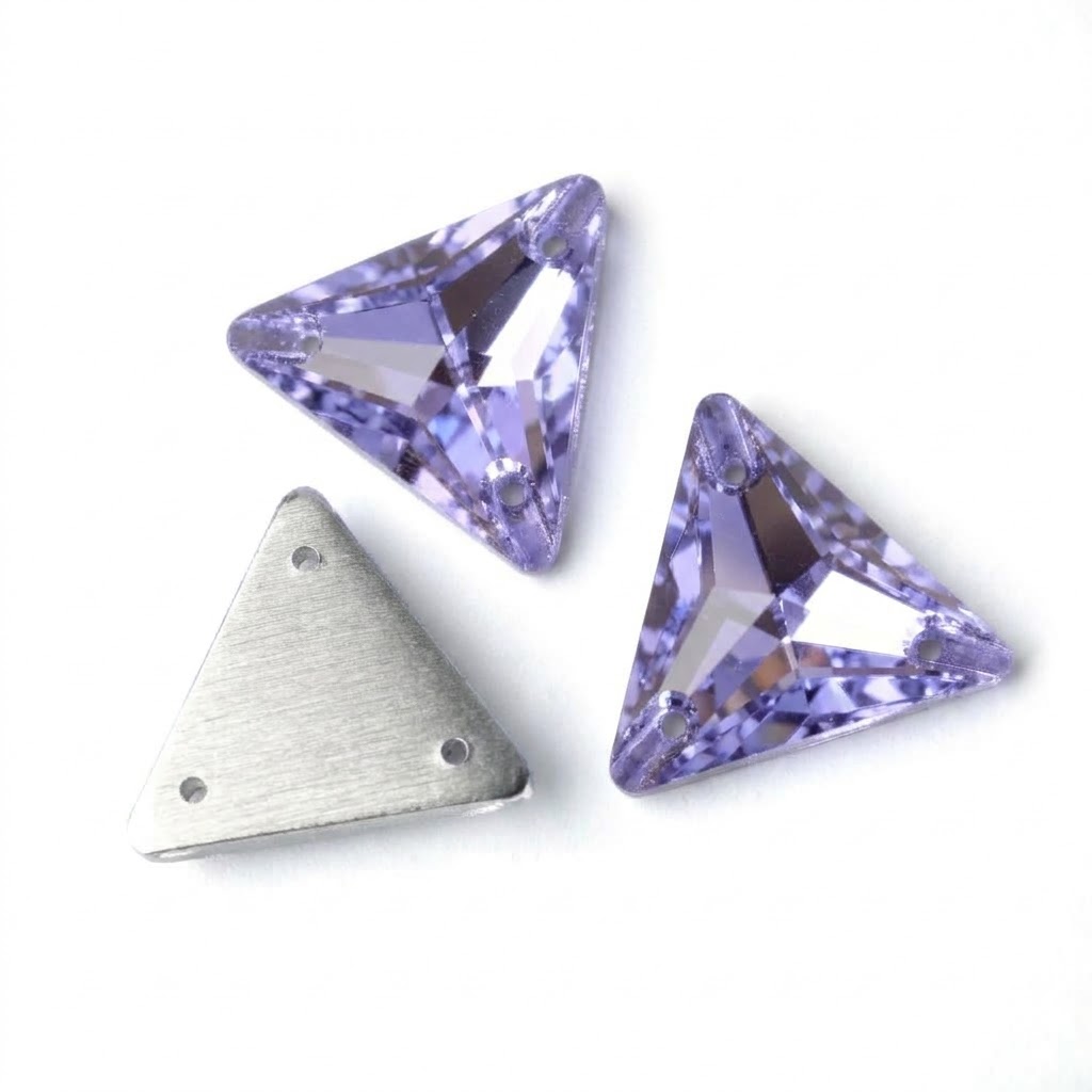 Gema acrílica triangular 24x24mm lila x 20 un.           