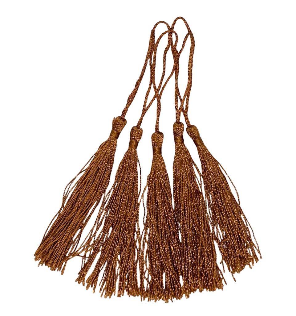 Fleco borla de seda cobre x 5un  