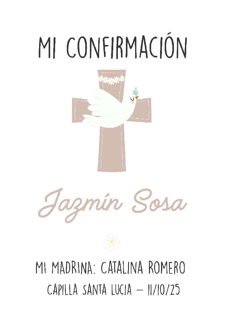 Estampita Confirmación (Mod 2) 7x10cm x 10 un. 