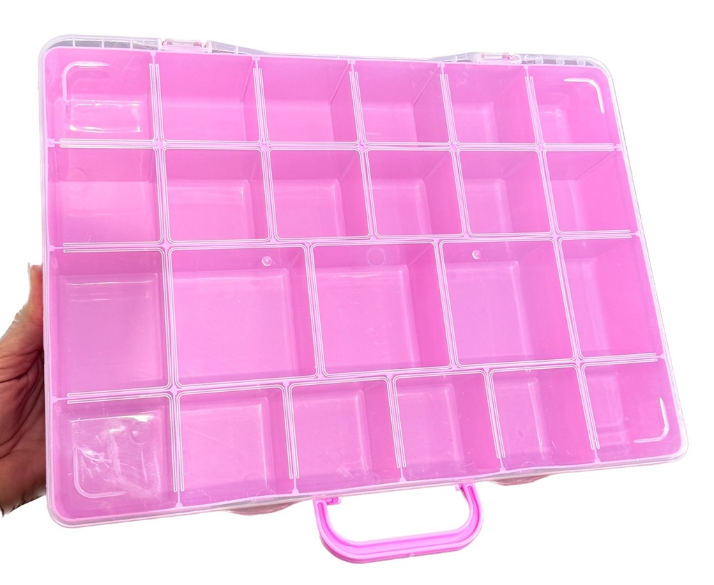 Maletín organizador 23 divisiones fucsia