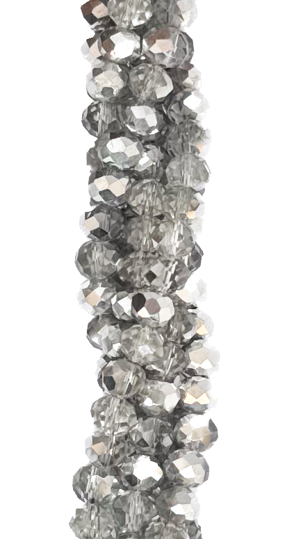 Cristal de roca 6mm plata bicolor