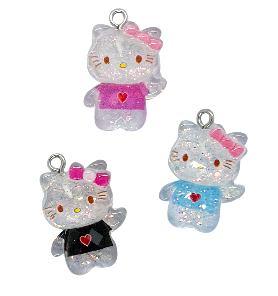 Dije c/pitón glitter Kitty x 1un 