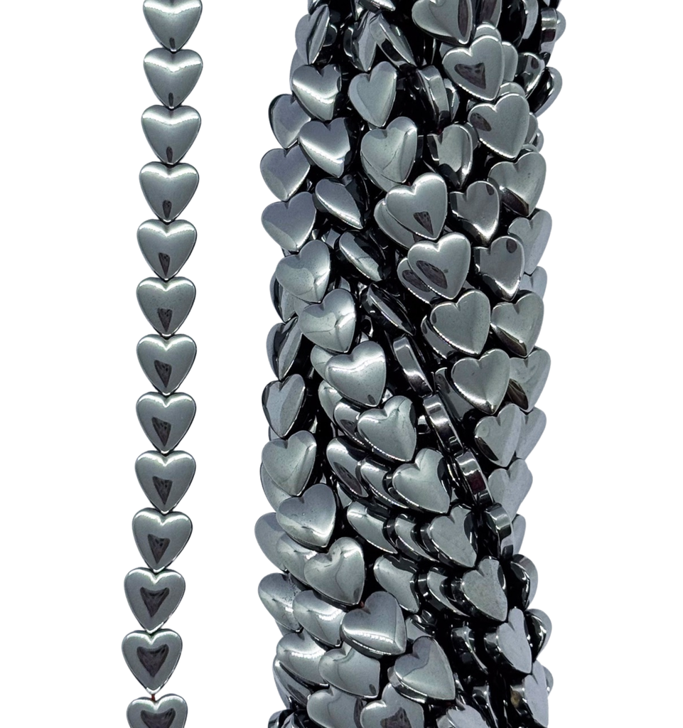 Hematites corazón 8x8mm x tira #16