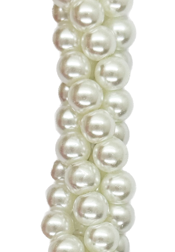 Perla vidrio perlada 6mm blanca x tira 