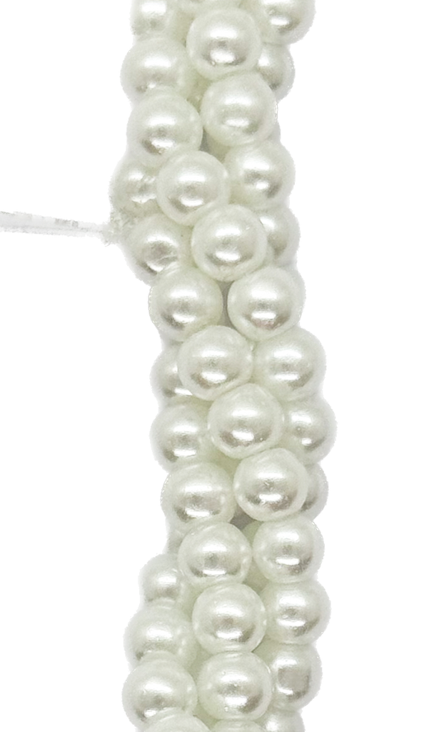 Perla vidrio perlada 4mm blanca x tira 