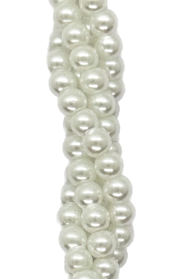 Perla vidrio perlada 3mm blanco x tira   