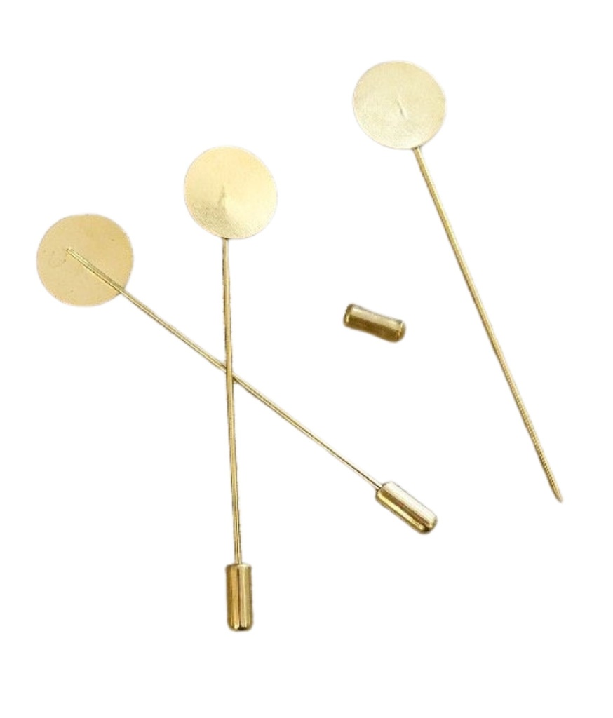 Pin solapero prendedor dorado 15mm*7.06 cm x 2un.