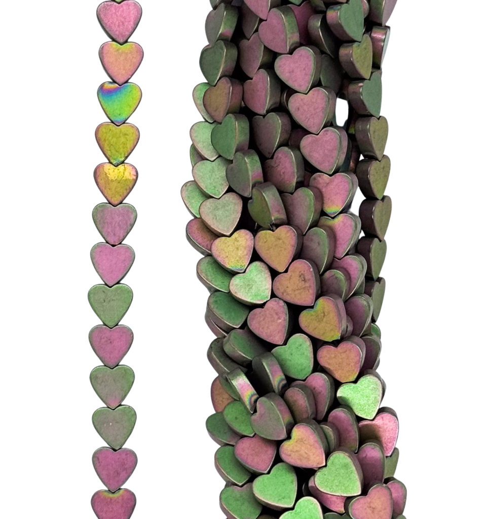 Hematites corazón 6mm color #008 x tira 