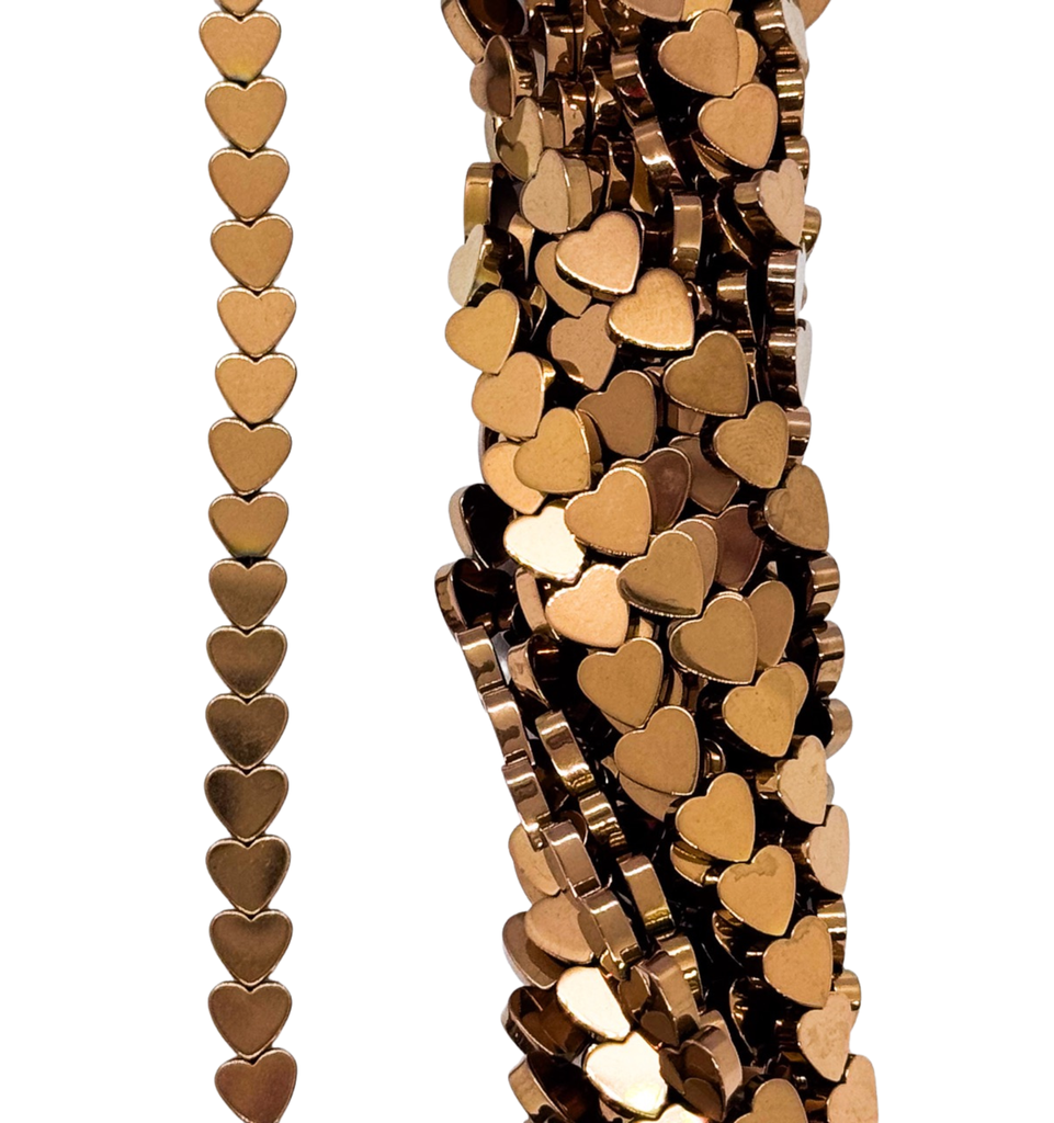 Hematites corazón 6mm color #006 x tira