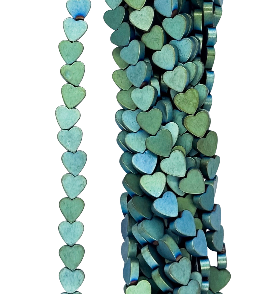 Hematites corazón 6mm color #012 x tira 