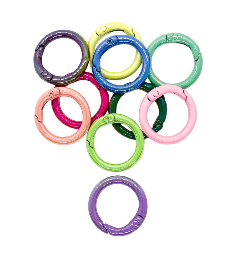 Mosquetón redondo 25mm multicolor brillo